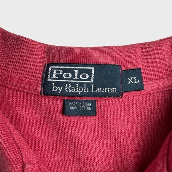 Ralph Lauren Mens XL Light Red Mesh Tennis Tail Ribbed Short Sleeve Polo Shirt - Picture 6 of 11